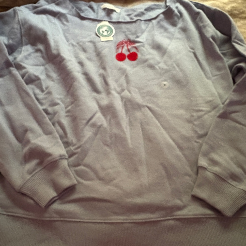 Aeropostale Blue Sweatshirt with Red Cherry Design
